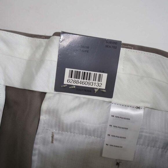GS Men's Performance Pants 44 x 30 NWT Dark Taupe Adjustable Waistband Slacks - Picture 4 of 9